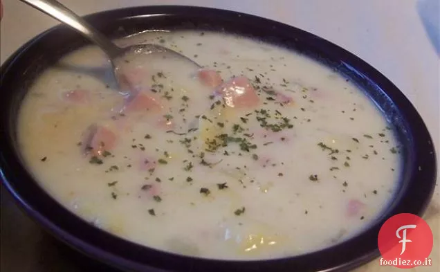 Zuppa di cavolfiore e prosciutto
