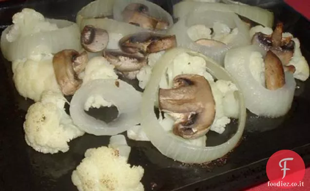 Cavolfiore con funghi e cipolle