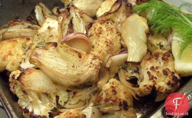 Cavolfiore arrosto con Cipolle e finocchio