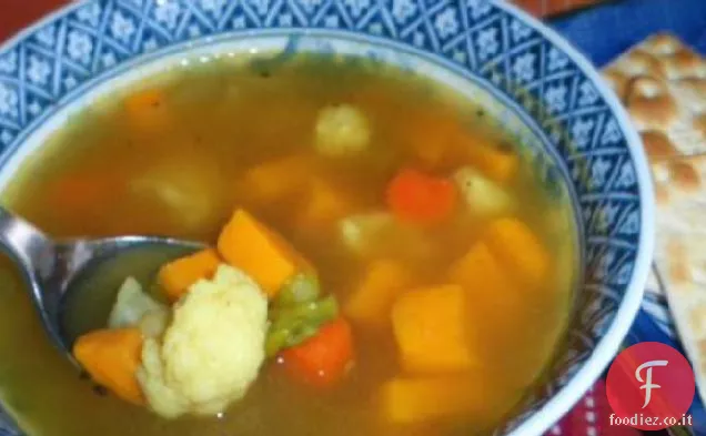 Zuppa di curry di cavolfiore e patate dolci