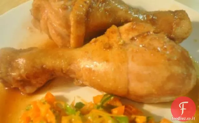 Bacchette di pollo in vino allo zenzero