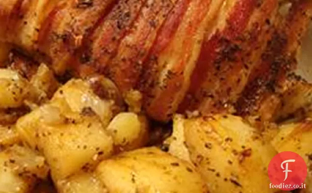 Pancetta-Pollo arrosto con patate