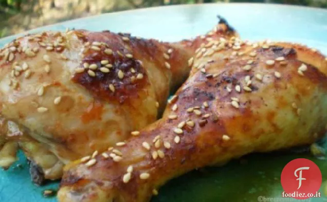 Bacchette di pollo appiccicose