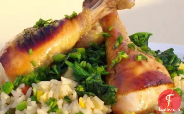 Bacchette di soia e aglio al miele al forno