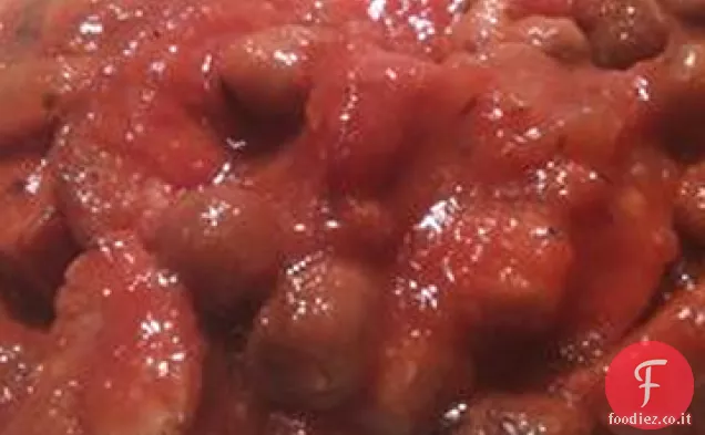 Chourico portoghese, fagioli e riso