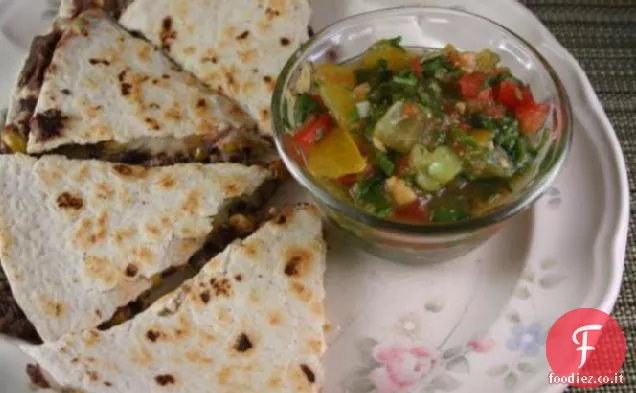 Quesadillas di fagioli neri veloci e sani