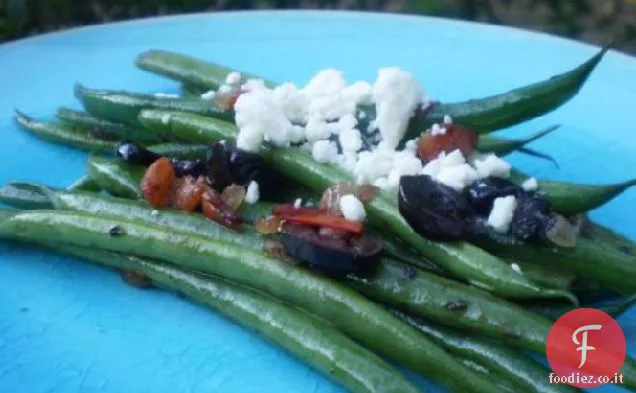Fagiolini alla greca con pomodori e formaggio Feta
