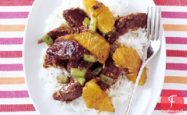 Manzo e arancia saltate in padella