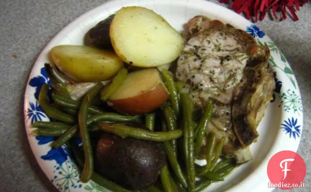 Maiale al Rosmarino con Patate e Fagiolini