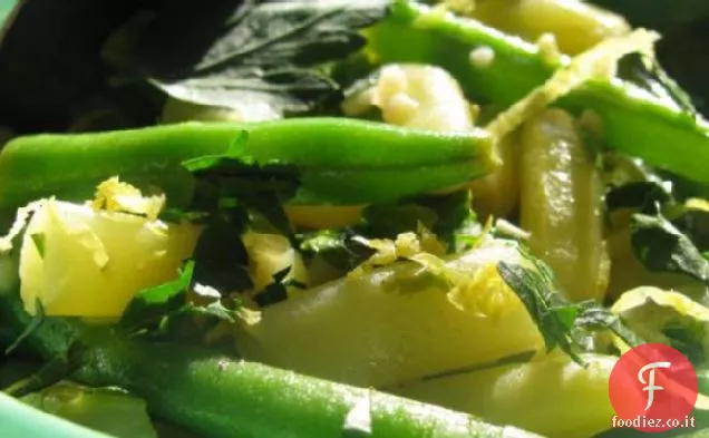 Stringa di aglio / insalata di fagioli verdi