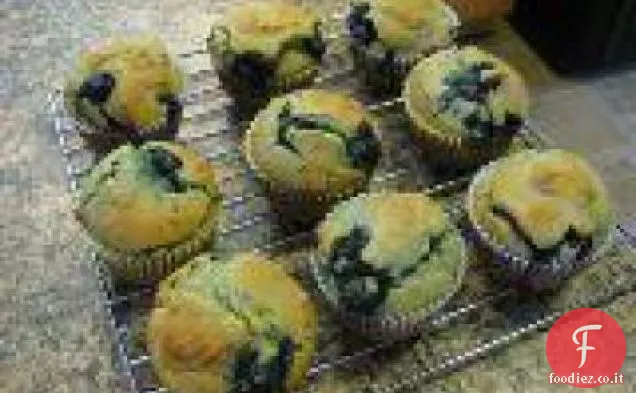 Muffin al mirtillo senza glutine , latticini e zucchero di canna