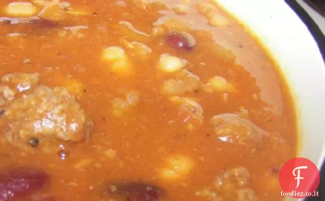 Zuppa di fagioli hamburger