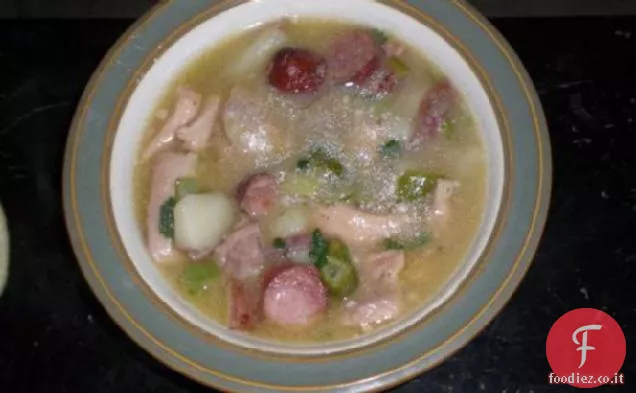 Pollo in umido con salsiccia di Andouille