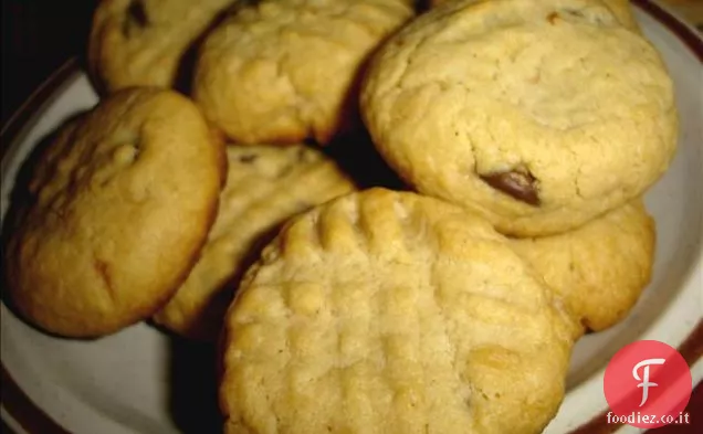 Biscotti al burro di arachidi con gocce di cioccolato