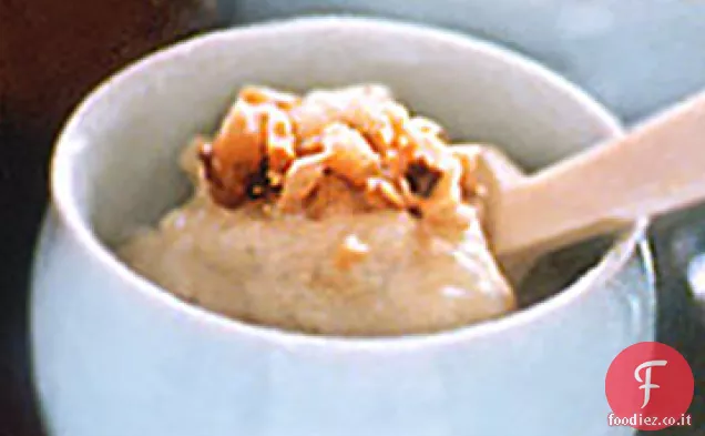 Budino di riso con ripieno di noci di Macadamia