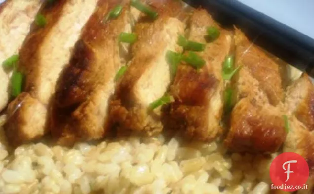 Pollo Teriyaki con riso erba cipollina allo zenzero