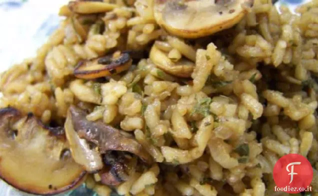 Riso ai funghi con cipolla e scalogno