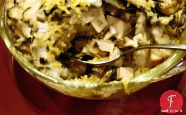 Casseruola abbondante di tacchino e funghi