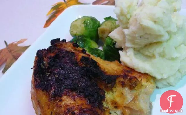 Pollo al forno dolce e salato con ananas e dragoncello