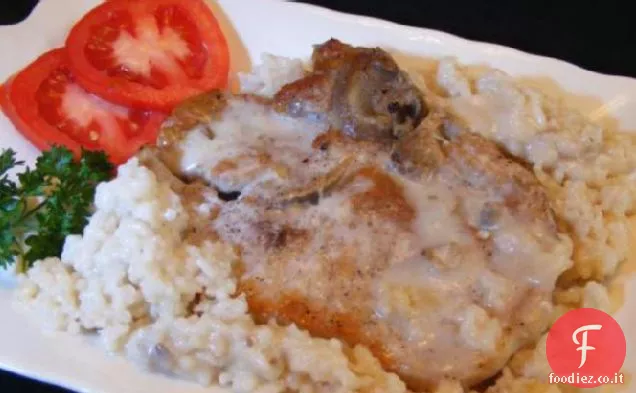 Braciole di maiale al forno con riso