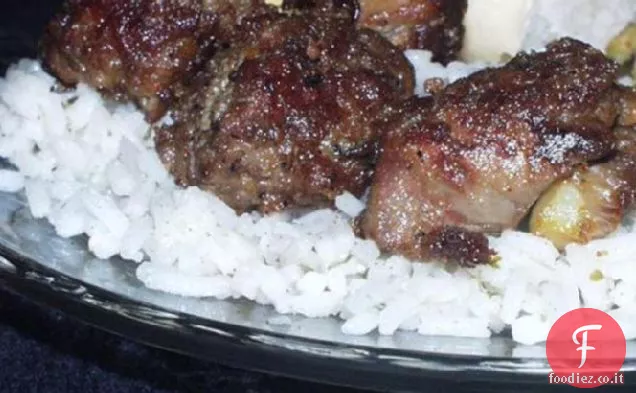 Fegatini di pollo con riso