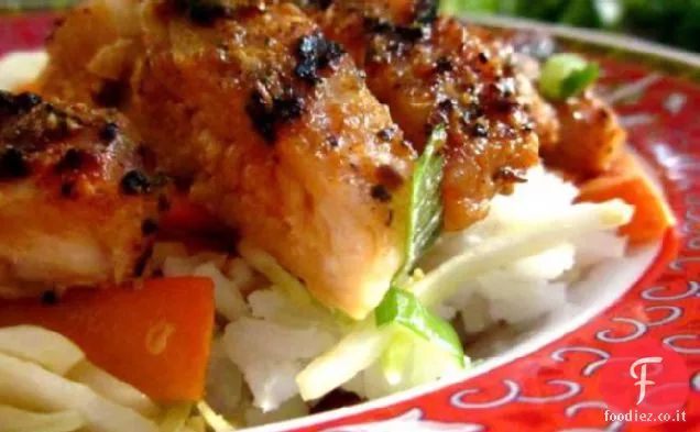 Teriyaki pollo ciotola di riso per uno