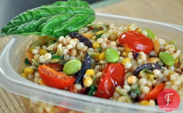 Insalata israeliana di Couscous con pomodorini arrostiti