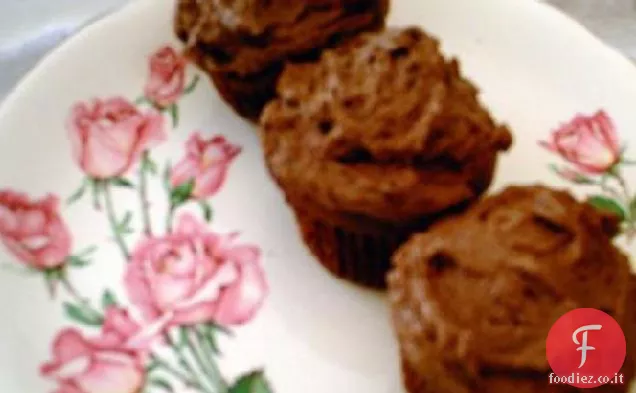 Cupcakes velluto rosso W / Cioccolato bianco crema di menta piperita formaggio F