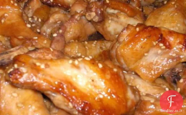 Ali di pollo al sesamo appiccicose