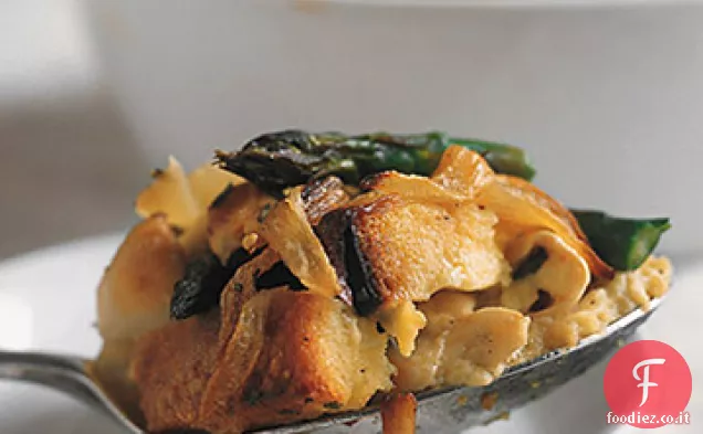 Camembert-Budino di pane agli asparagi