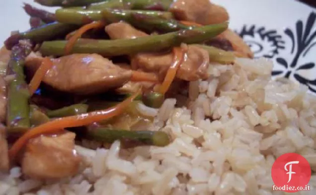 Limone Pollo e asparagi Stir Fry