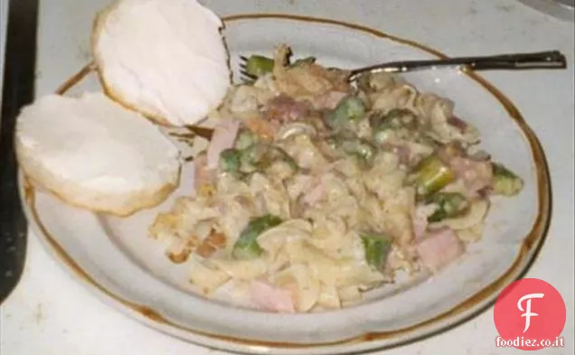 Pancetta e asparagi alla cipolla caramellati