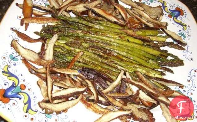Braciole di maiale con asparagi e Funghi