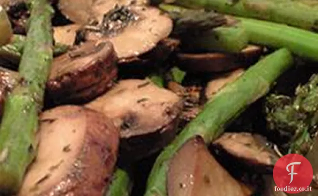 Asparagi arrostiti e Funghi