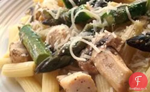 Penne con Pollo e Asparagi