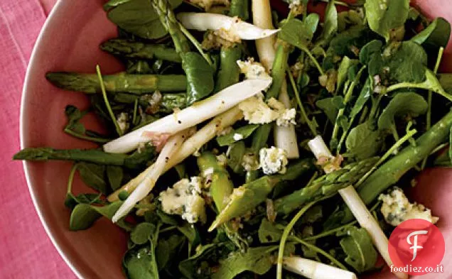 Insalata di Asparagi e Verdure primaverili con Vinaigrette al Gorgonzola