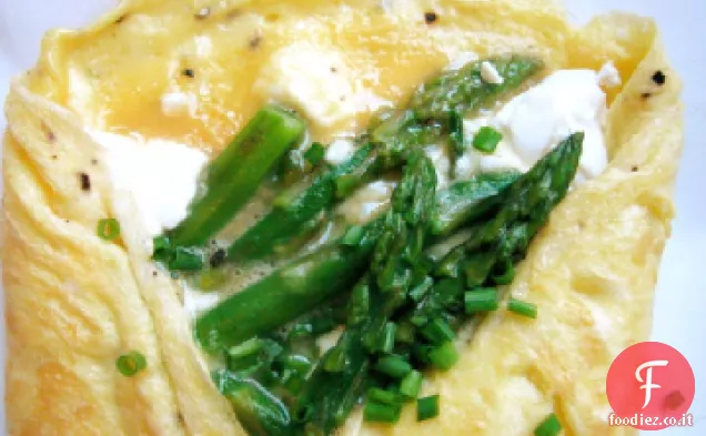 Asparagi e formaggio di capra Frittata per due