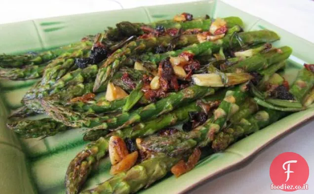 Aspargus Arrosto con Scalogno e Pomodori secchi
