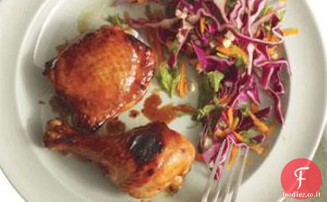 Lime e soia glassata pollo con cavolo Slaw