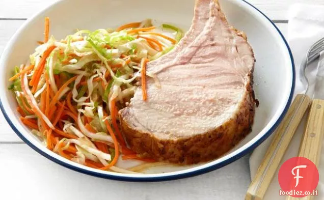 Griglia di maiale con cavolo