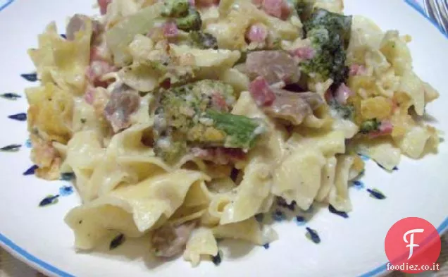 Ricco e formaggio Prosciutto e asparagi Noodle Casseruola