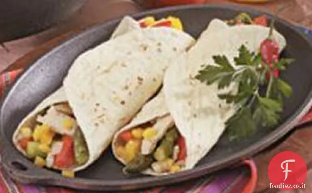 Fajitas di pollo agli asparagi