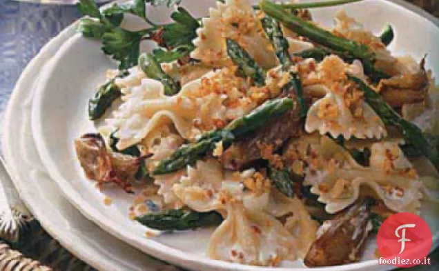 Farfalle con Asparagi, Scalogno Arrosto e Formaggio Erborinato