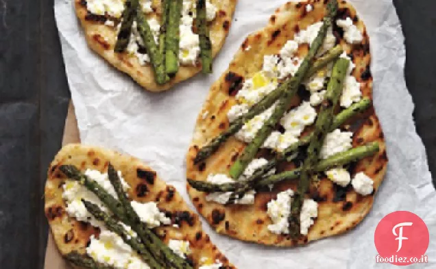 Pizza alla griglia con Asparagi e Ricotta