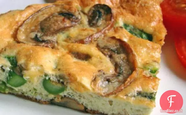 Frittata di asparagi e funghi