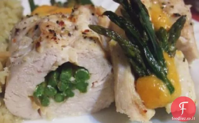 Petti di pollo ripieni di asparagi e cheddar