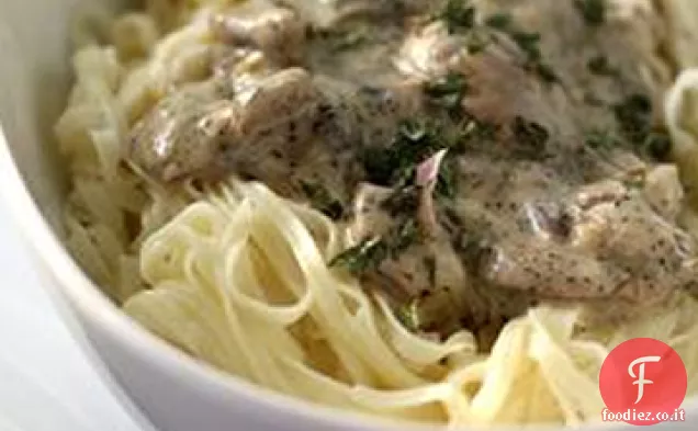 Fettucine in salsa cremosa di funghi e Salvia