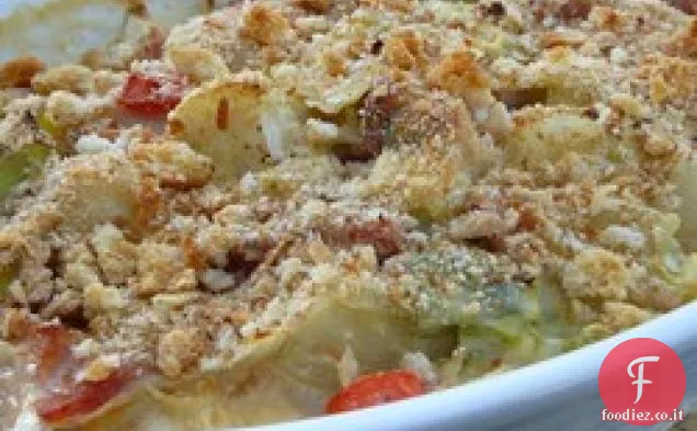 Cavolo smerlato con prosciutto e formaggio