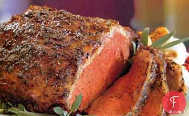 Arrosto di New York striscia lombo con aglio-Herb crosta