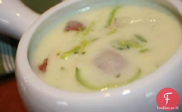 Zuppa di porri, patate e dragoncello
